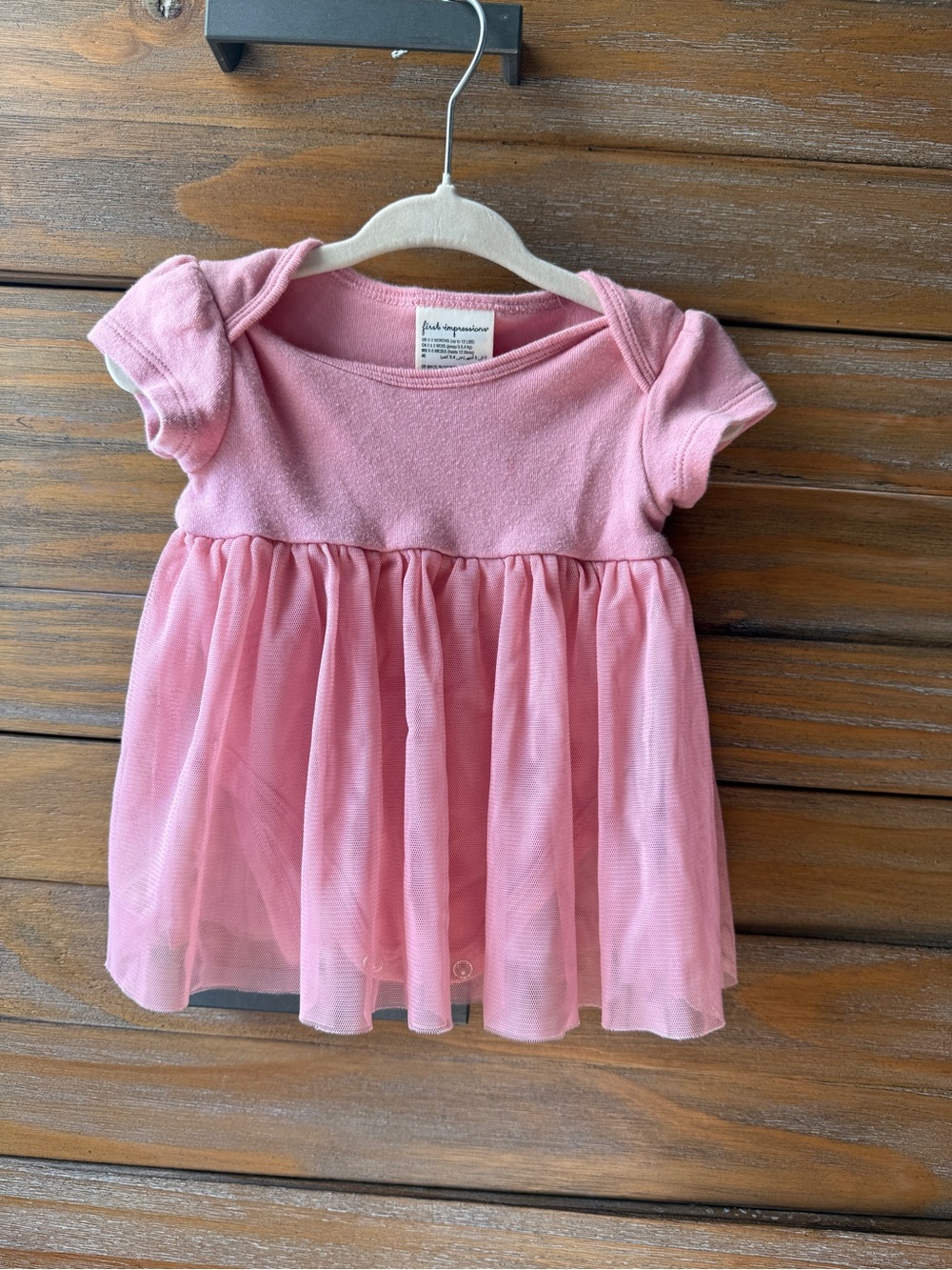 Pink Tulle Baby Dress 100% Cotton